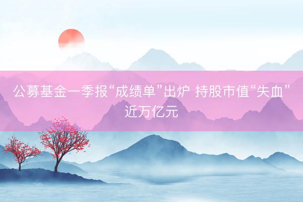公募基金一季报“成绩单”出炉 持股市值“失血”近万亿元