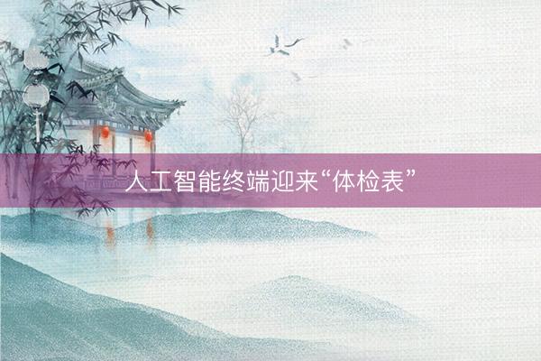 人工智能终端迎来“体检表”