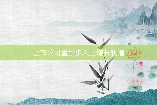 上市公司重新步入正增长轨道