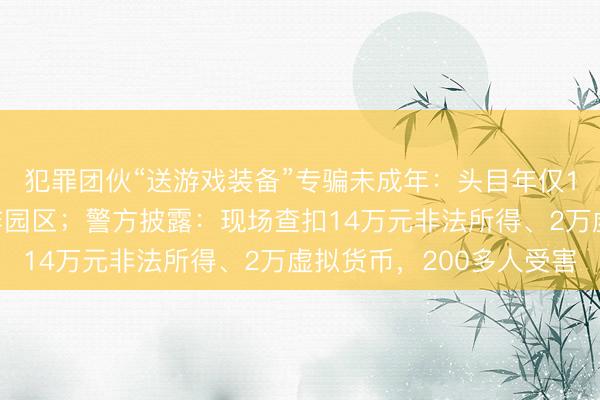犯罪团伙“送游戏装备”专骗未成年：头目年仅18岁，曾去过缅甸涉诈园区；警方披露：现场查扣14万元非法所得、2万虚拟货币，200多人受害
