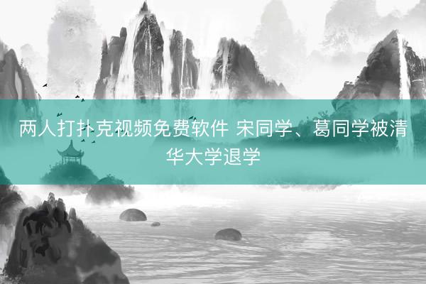 两人打扑克视频免费软件 宋同学、葛同学被清华大学退学