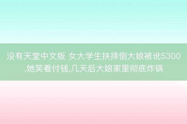 没有天堂中文版 女大学生扶摔倒大娘被讹5300，她笑着付钱，几天后大娘家里彻底炸锅