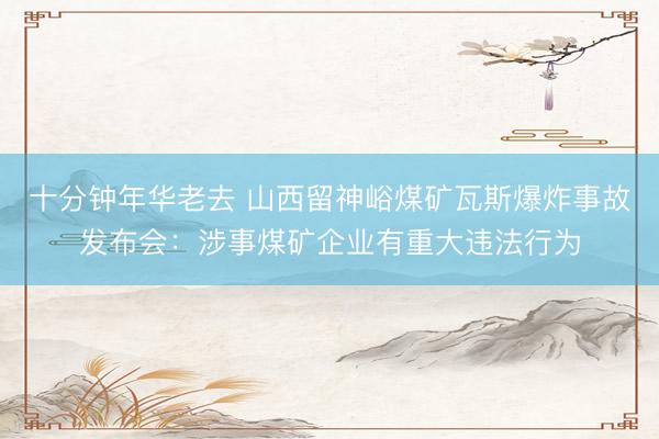 十分钟年华老去 山西留神峪煤矿瓦斯爆炸事故发布会：涉事煤矿企业有重大违法行为