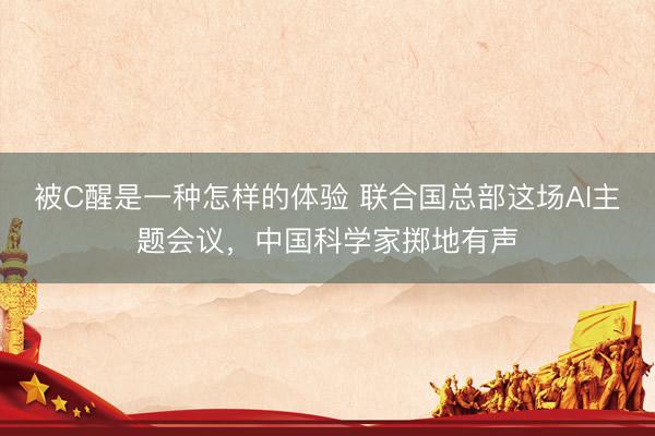 被C醒是一种怎样的体验 联合国总部这场AI主题会议，中国科学家掷地有声
