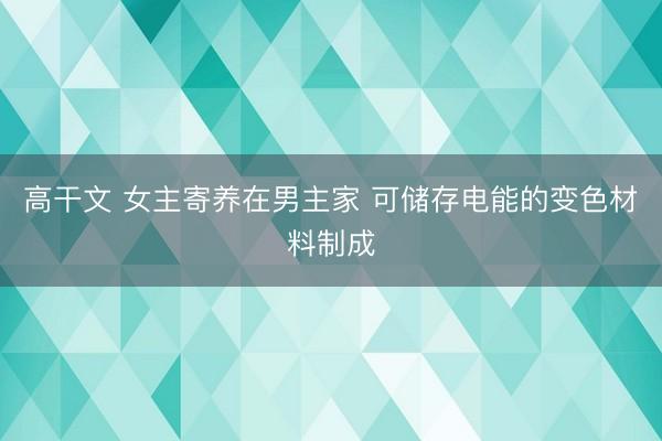 高干文 女主寄养在男主家 可储存电能的变色材料制成