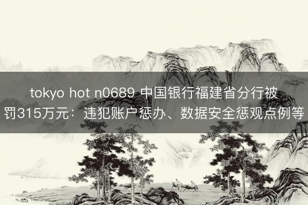 tokyo hot n0689 中国银行福建省分行被罚315万元：违犯账户惩办、数据安全惩观点例等
