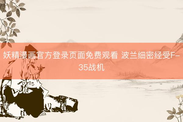 妖精漫画官方登录页面免费观看 波兰细密经受F-35战机