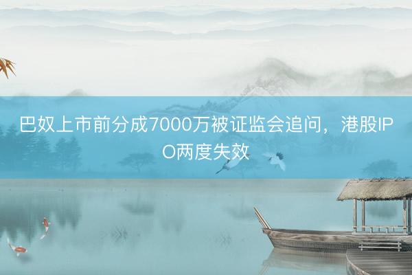 巴奴上市前分成7000万被证监会追问，港股IPO两度失效